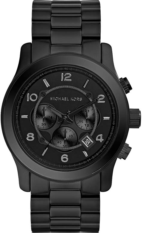 black michael kors men watch|Michael Kors black dial watch.